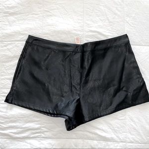 Black leather like shorts